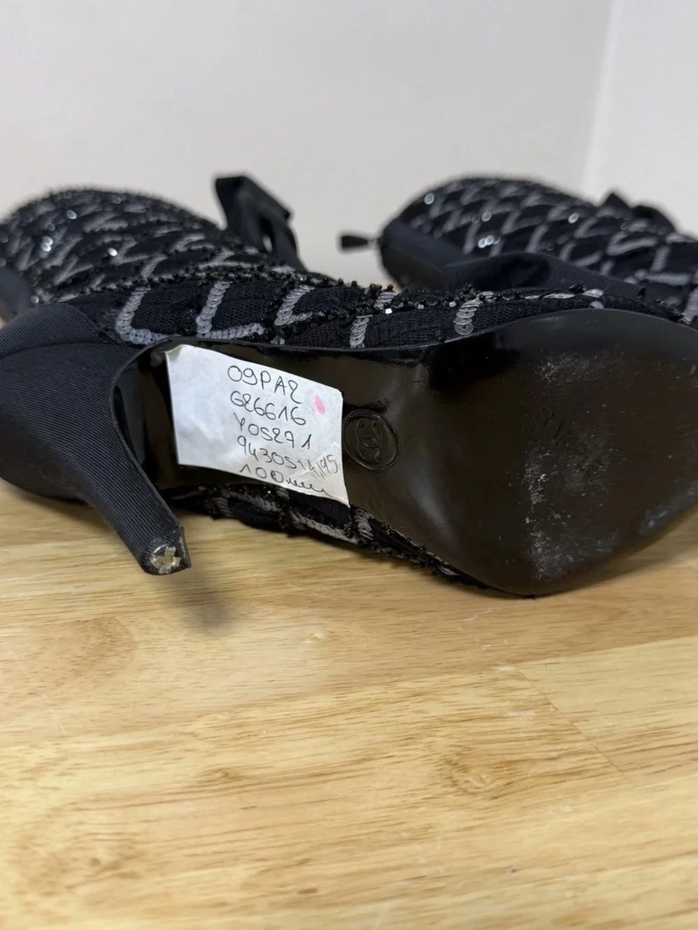 RARE CHANEL SAMPLE High Heels Side Zip Black Sz 38